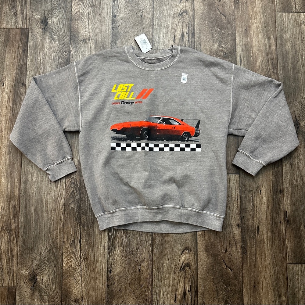 Dodge Charger Daytona Last Call Long Sleeves Sweatshirt Men’s Size L Tan